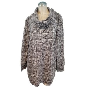 3/$25 GVS Size 3X Black Gray White Cowlneck Sweatshirt